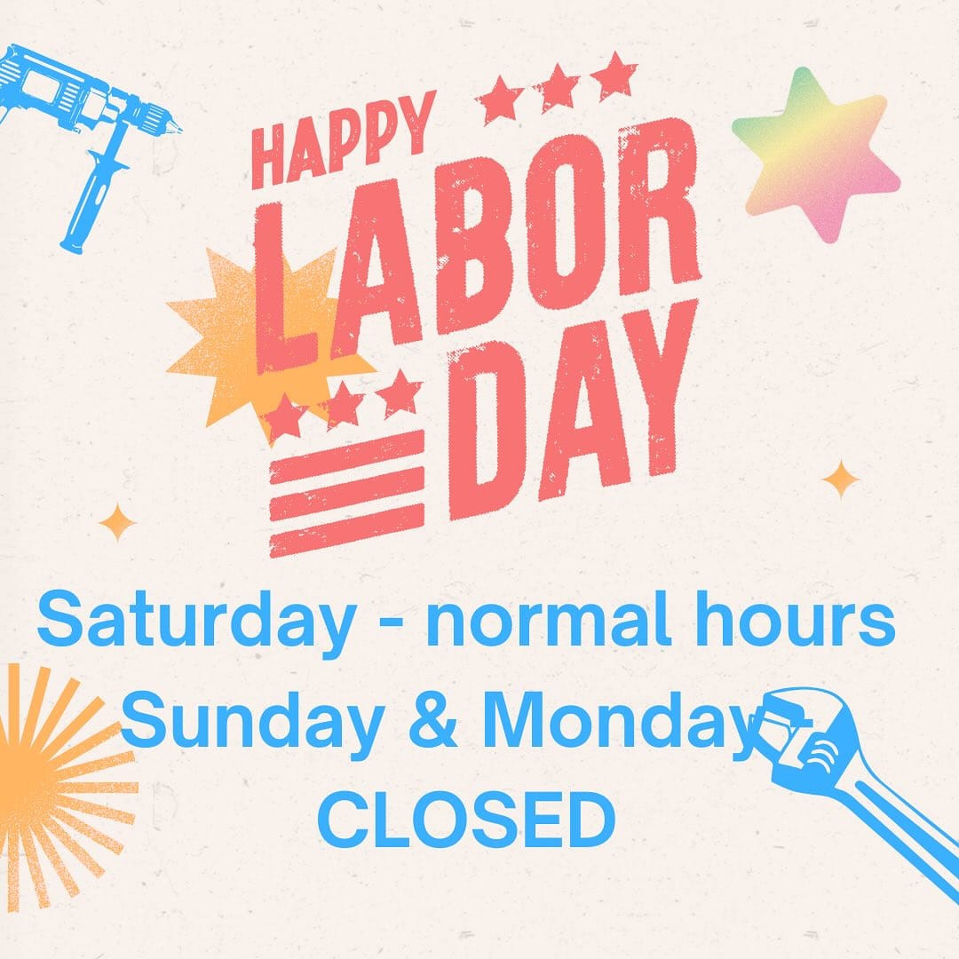 Taking a break this weekend.We will be CLOSED Sunday & Monday - we’ll see ya Tuesday!