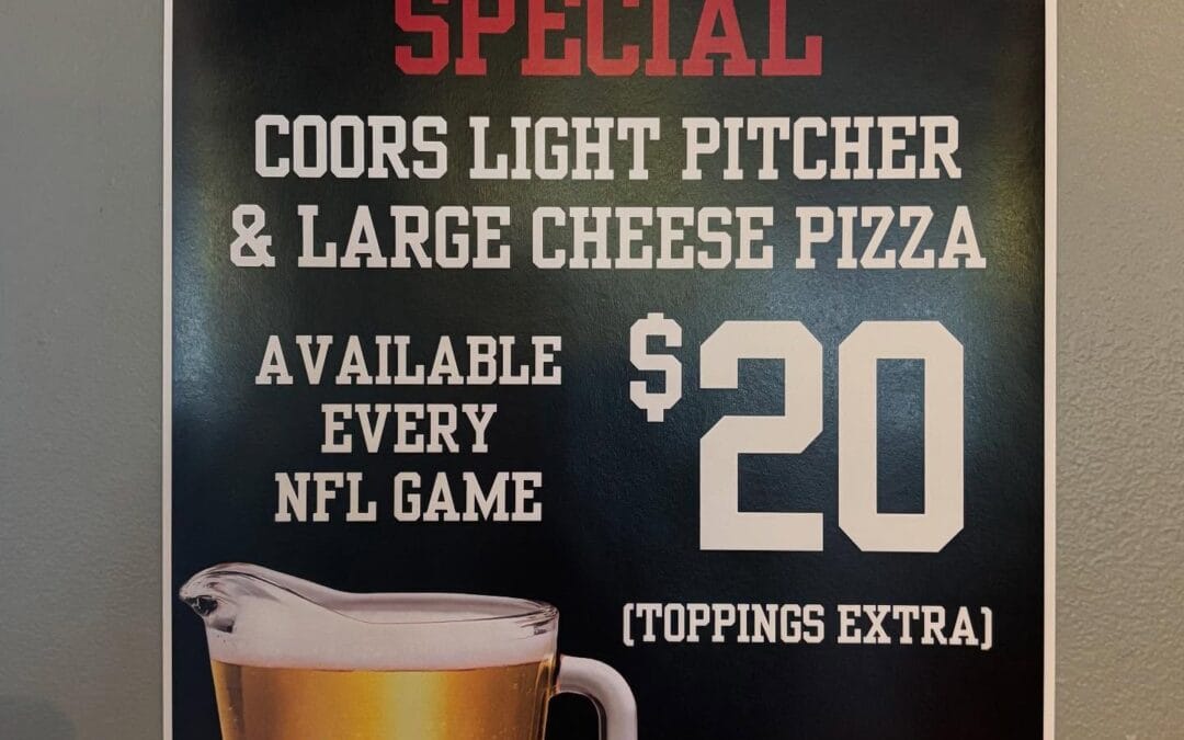 Few things to talk about today! NFL season starts tonight! $20 Coors Light Pitcher & Large Cheese Pizzas during ANY NFL GAME, all season long! Shipyard Pumpkinhead is on tap! #shoppers #moodyst #waltham #specials #nfl #thursdaynightfootball #shipyardpumpkinhead