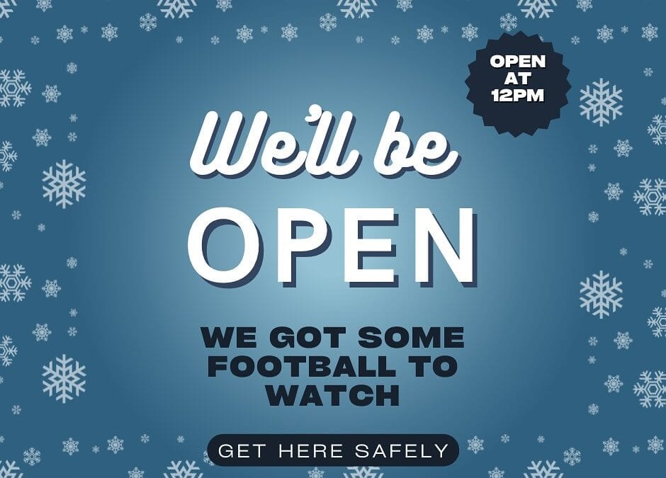 ️ Yes, we will be open tomorrow, 1/25  Patriots kickoff at 3  22 TVs for your viewing pleasure  Get here safe and let’s have a day! #waltham #moodyst #shoppers #pizza #beer #wehavefunhere #nflplayoffs #gopats #patriots