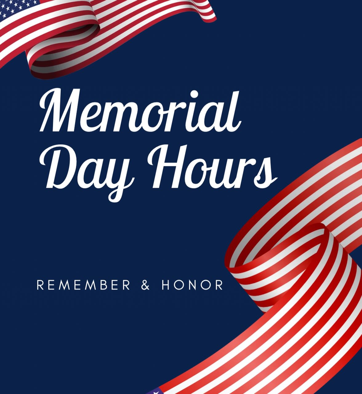 We will be closed Sunday 5/24 & Monday 5/25Home of the free because of the brave