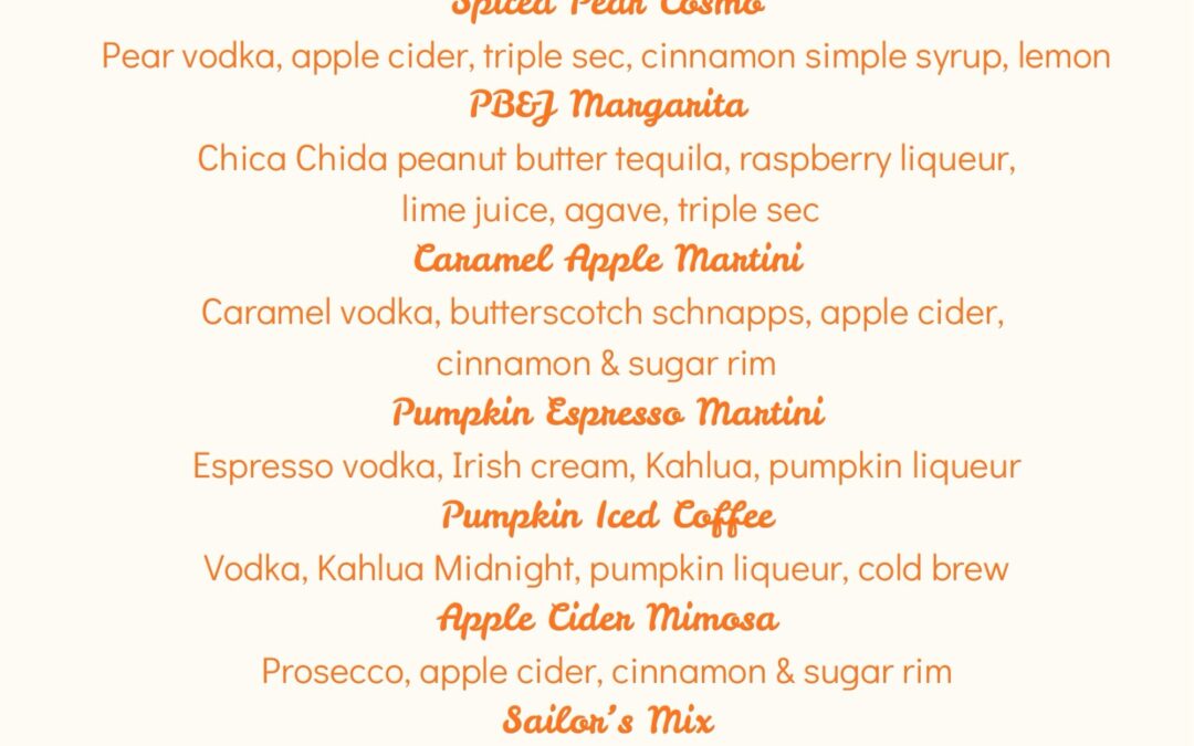 Fall drinks have entered the chat  Our Fall Drink Menu is officially out!!! Grab your friends, watch some football, and try a new favorite while you’re at it  Which one are you trying first?