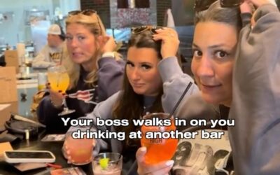 When you go to a different restaurant to drink and your boss catches you  Shoutout to our friends at Maple & High, they just opened on Moody Street! Go check them out  #moodyst #funny #shopperscafe #bartender #resturants
