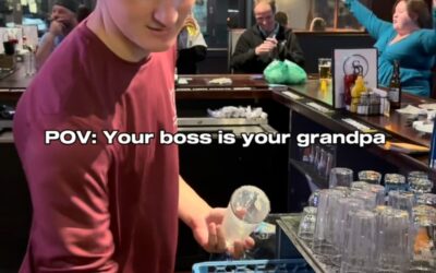 We’re all family here ️ But some of us know Paul as our boss… and some of us know our boss as Grandpa 🤣 #familybusiness #resturaunt #sportsbar #relatable #tiktok